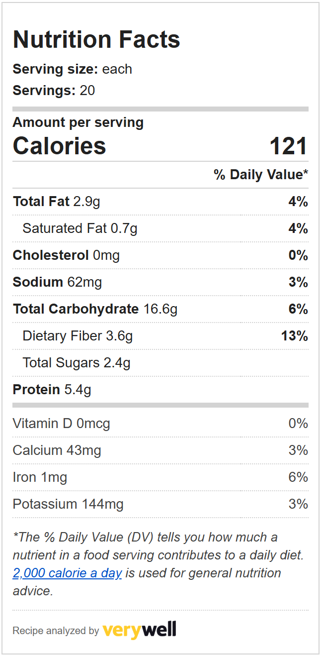 Chickpea Chocolate Chip Cookies Nutrition
